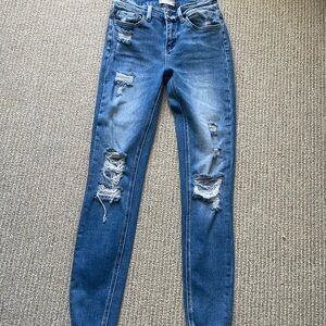 Altar'd State Distressed Blue Skinny Jeans
